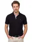 Portofino polo extra lang zwart stretch pique 3-knoops