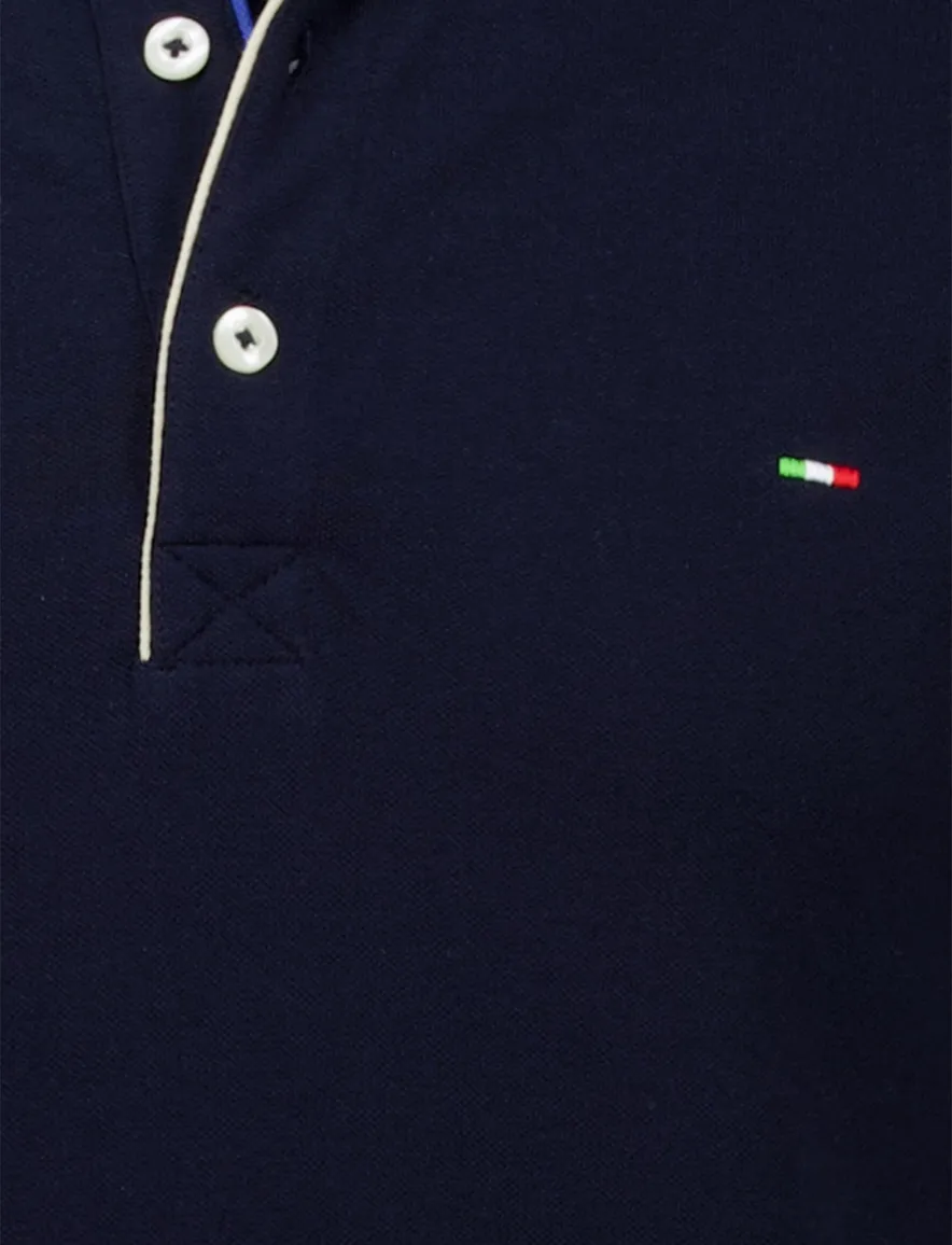 Portofino polo donkerblauw 3 knoops