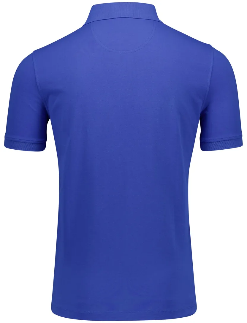 Portofino polo blauw pique 3-knoops