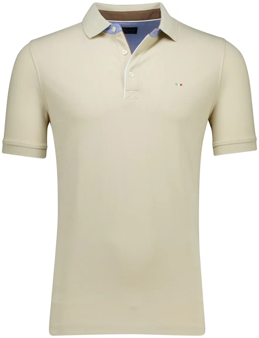 Portofino polo beige pique katoen