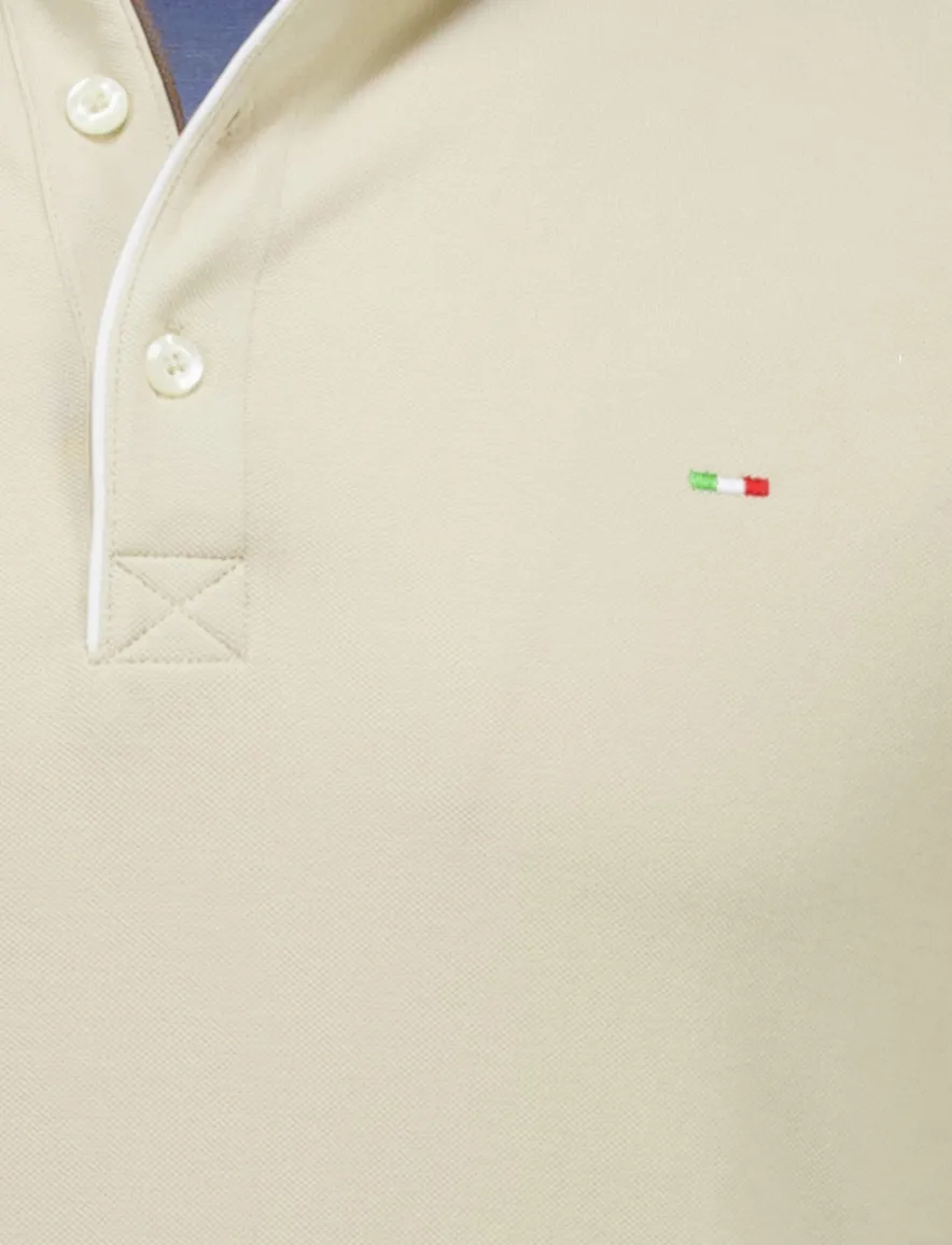 Portofino polo beige pique katoen