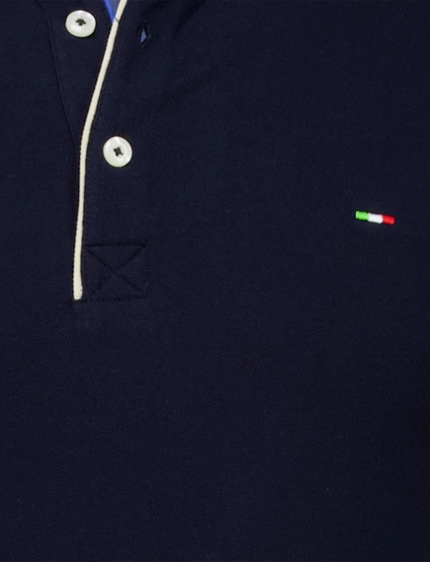 Portofino poloshirt extra lang donkerblauw