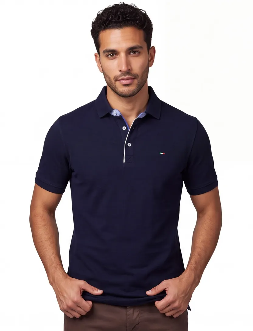 Portofino polo extra lang donkerblauw