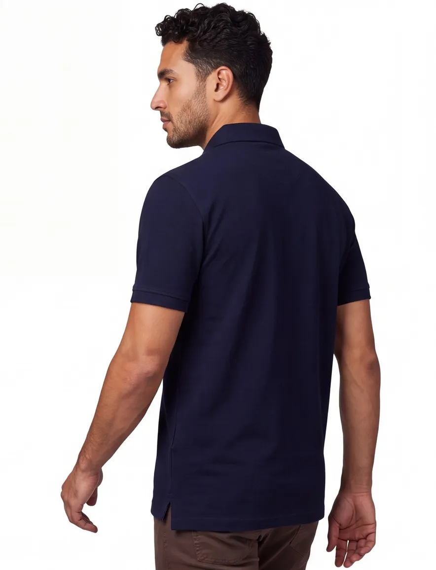 poloshirt extra lang donkerblauw Portofino