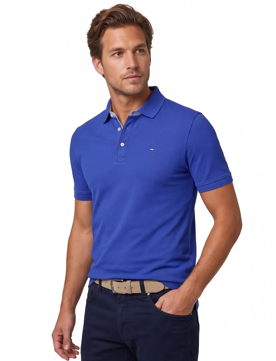 Portofino polo extra lang blauw