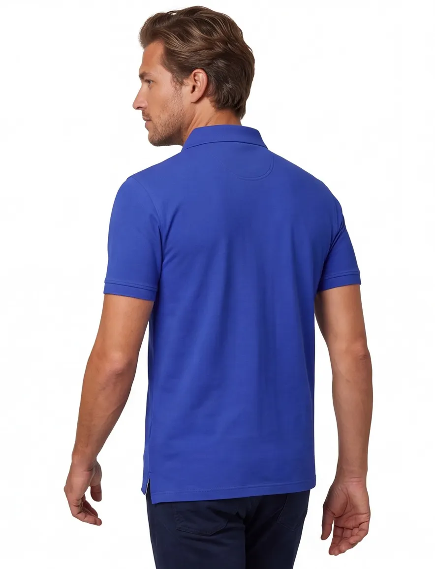 Portofino polo extra lang blauw
