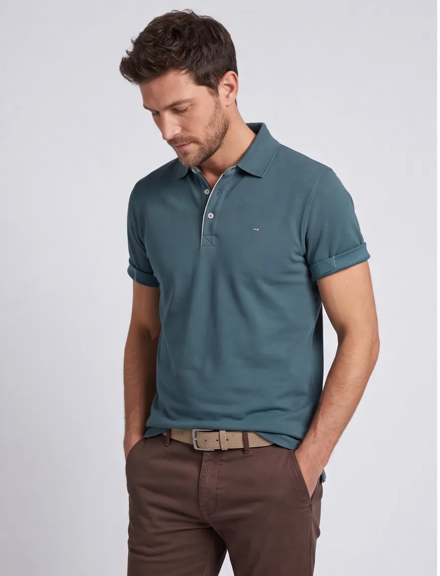 Portofino polo extra lang blauw 3-knoops