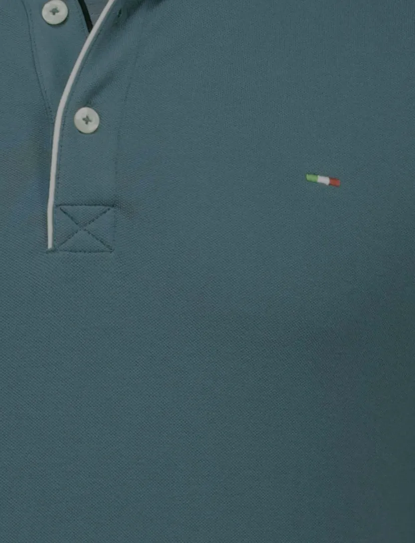 Portofino polo extra lang groen katoen pique