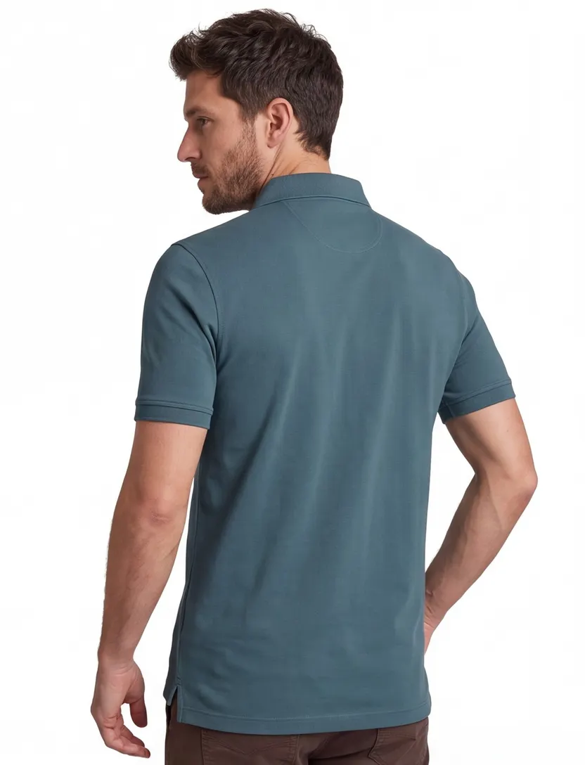 Portofino polo extra lang groen katoen pique
