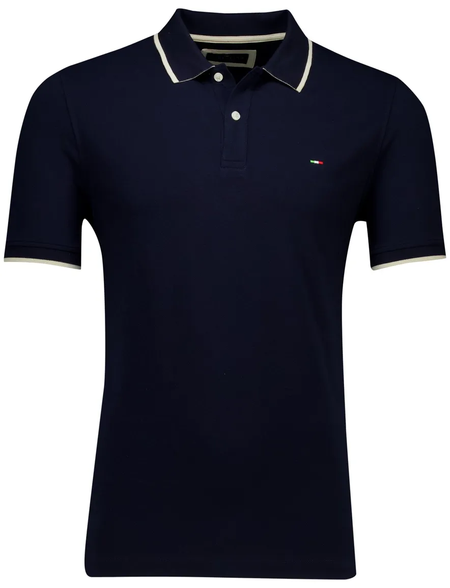 Portofino polo donkerblauw pique katoen