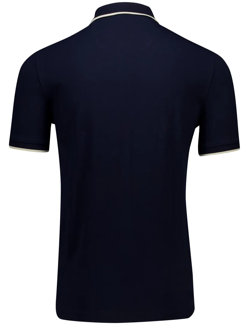 Portofino polo donkerblauw pique effen 3-knoops