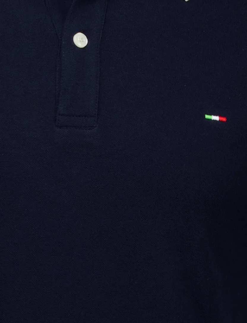 Portofino polo donkerblauw pique effen 3-knoops