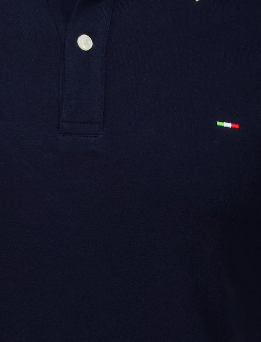 Portofino polo donkerblauw pique katoen