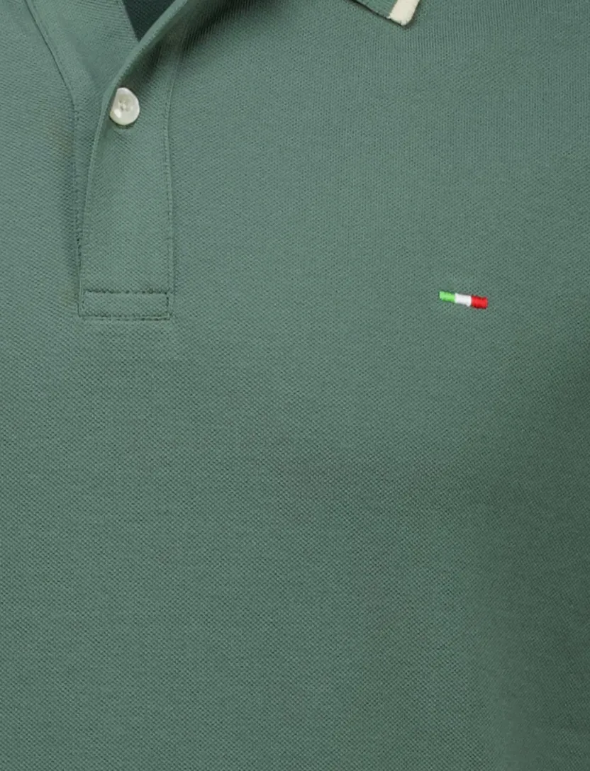 Portofino polo groen katoen effen pique