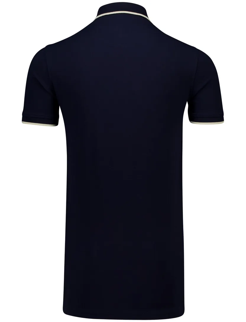 Portofino polo extra lang donkerblauw pique katoen