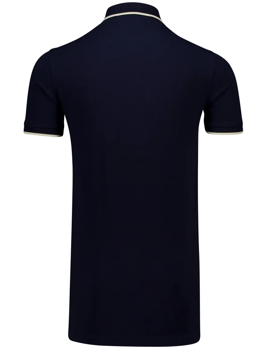 Portofino polo extra lang donkerblauw pique