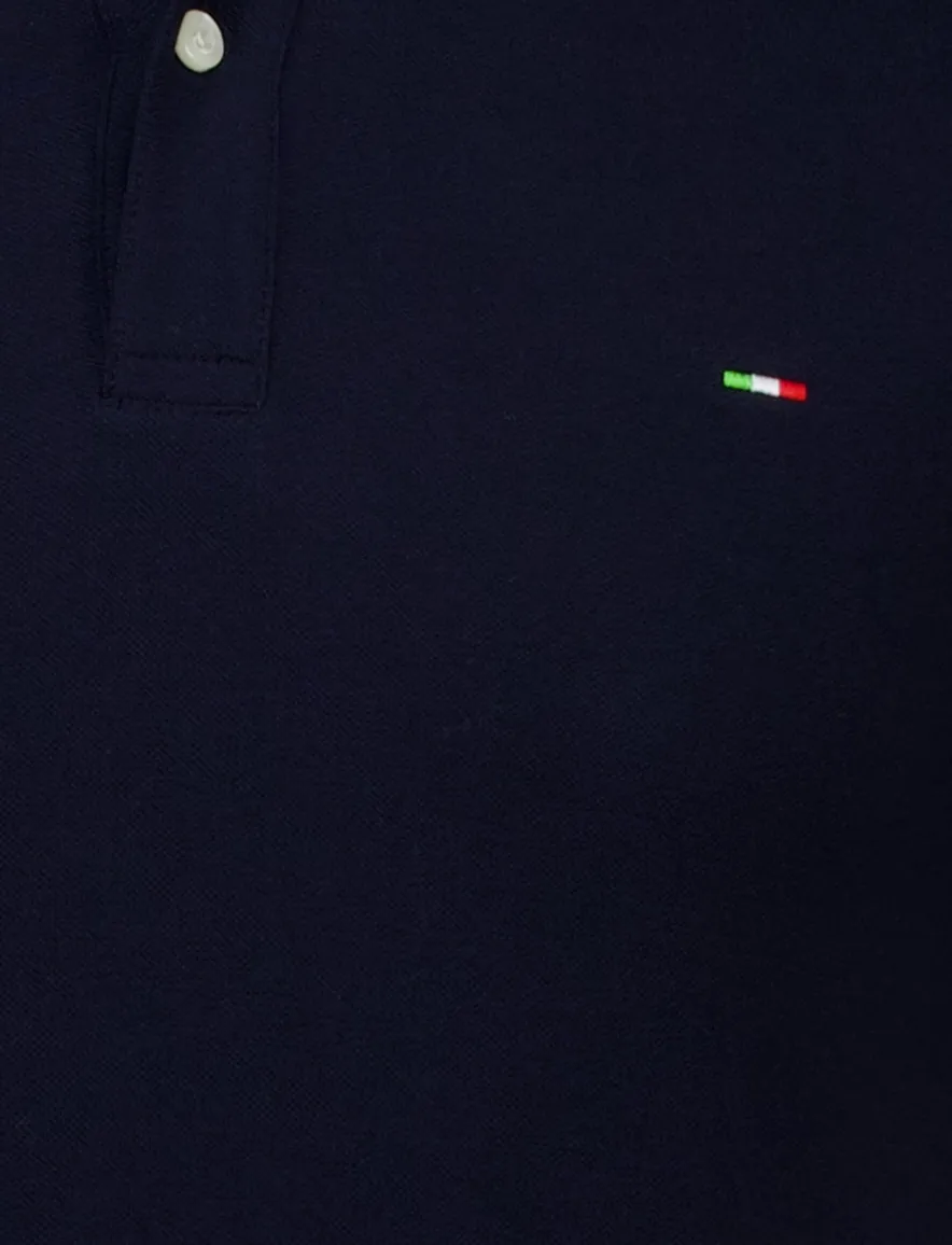 Portofino polo extra lang donkerblauw pique