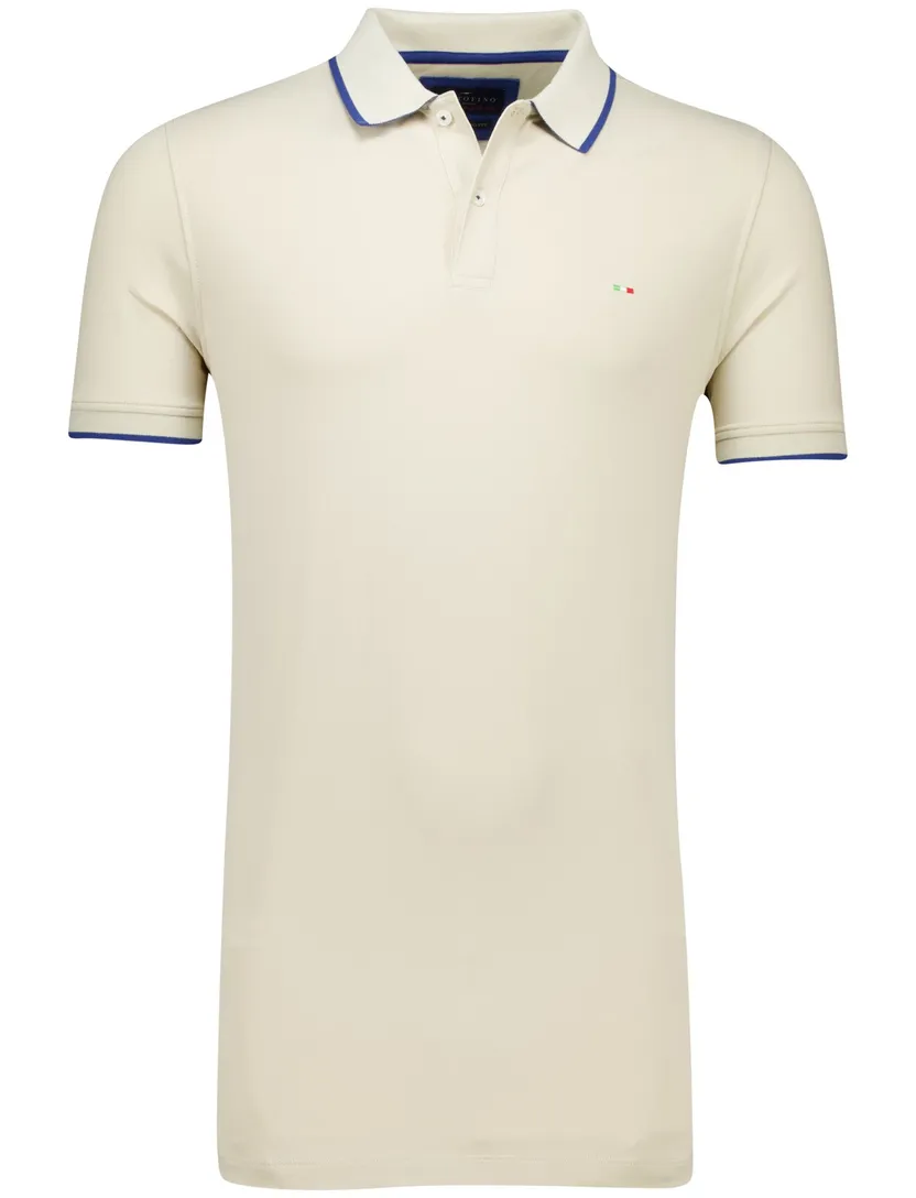Portofino extra long fit polo creme katoen