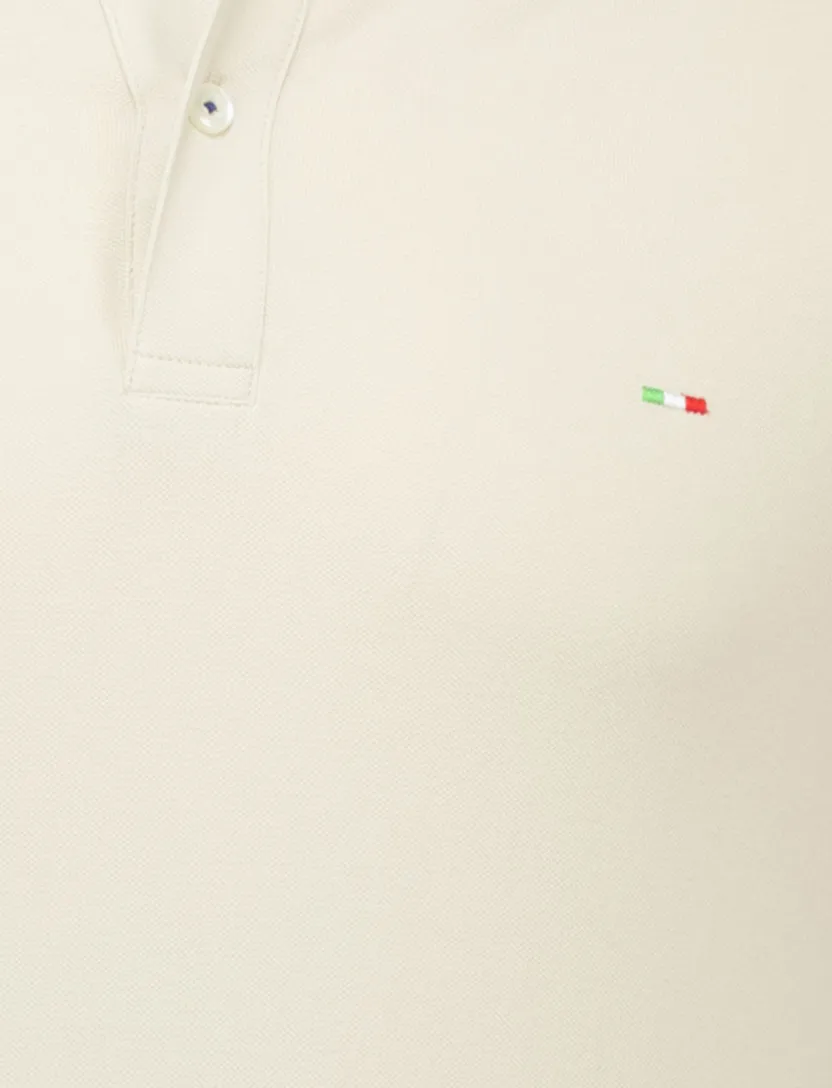 Portofino extra long fit polo creme katoen