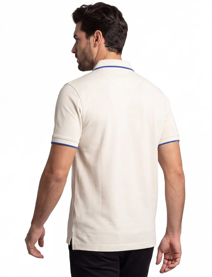 Portofino extra long fit polo beige katoen