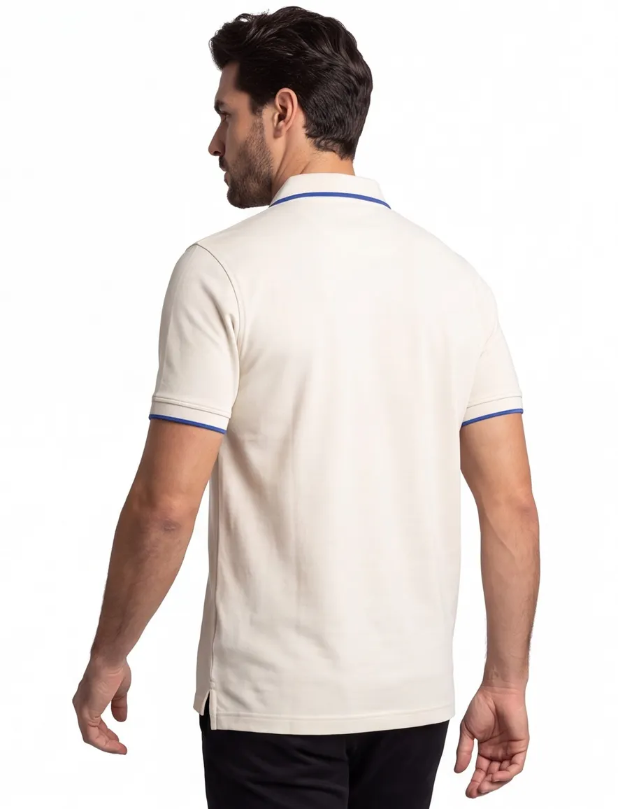 Portofino extra long fit polo beige katoen