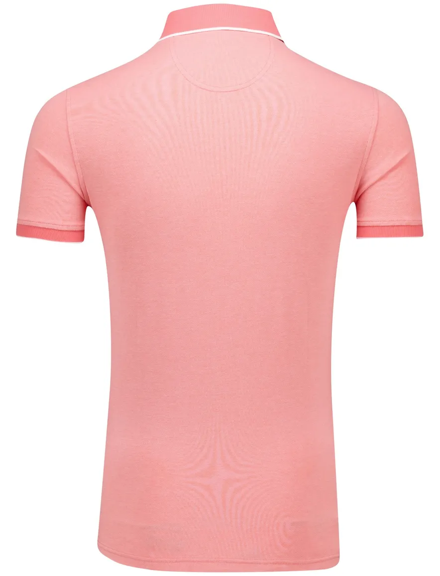 Portofino polo roze 3-knoops katoen