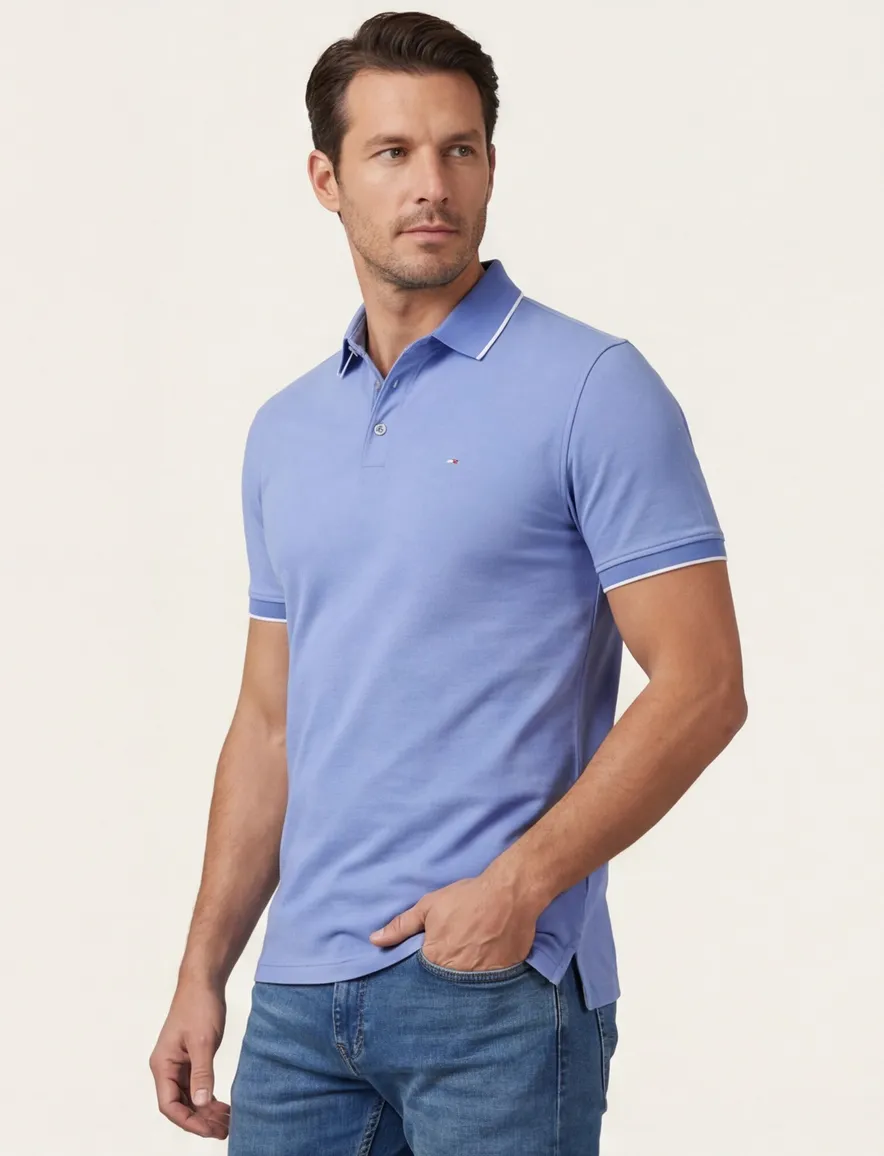 Portofino polo blauw katoen