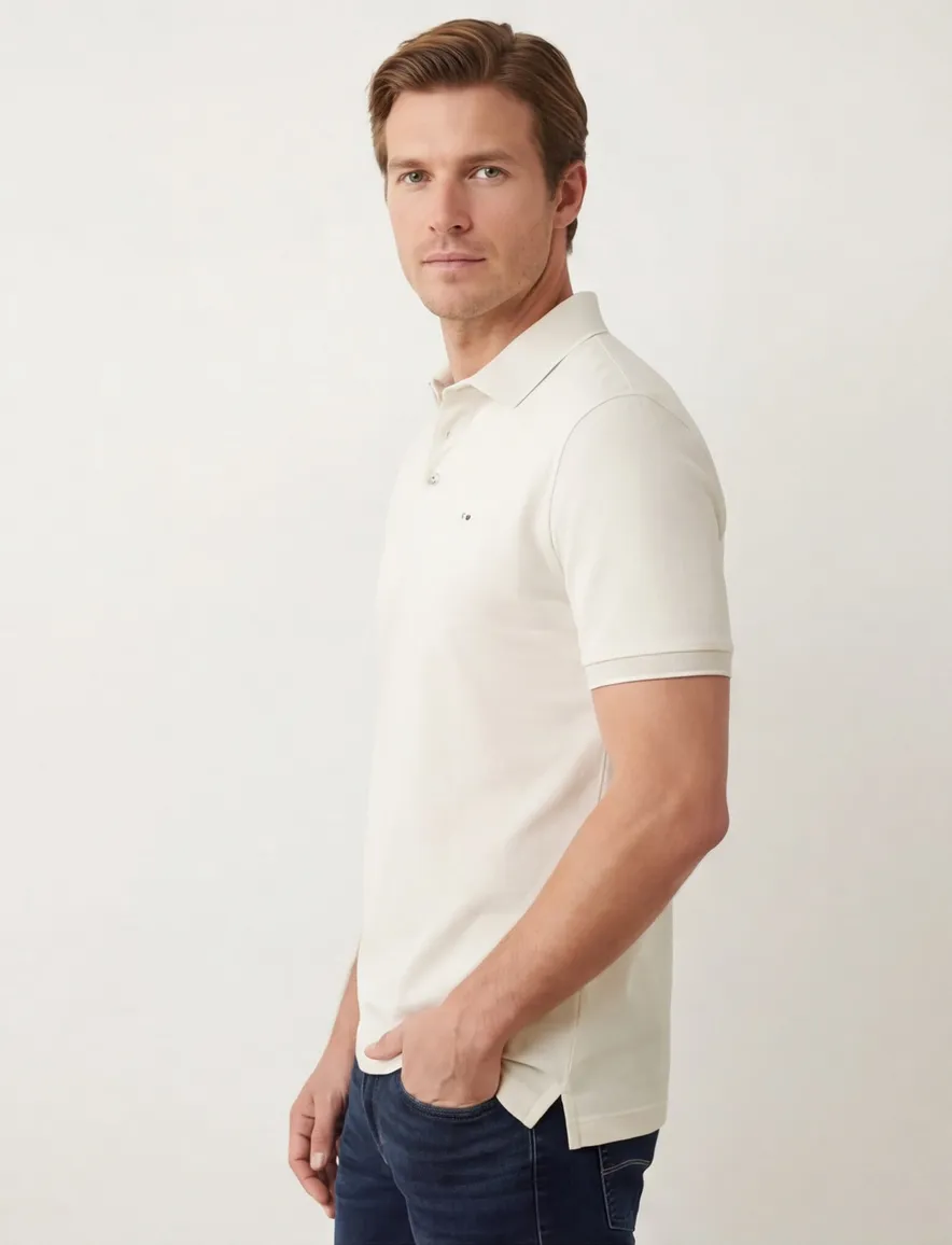Portofino polo creme 3-knoops