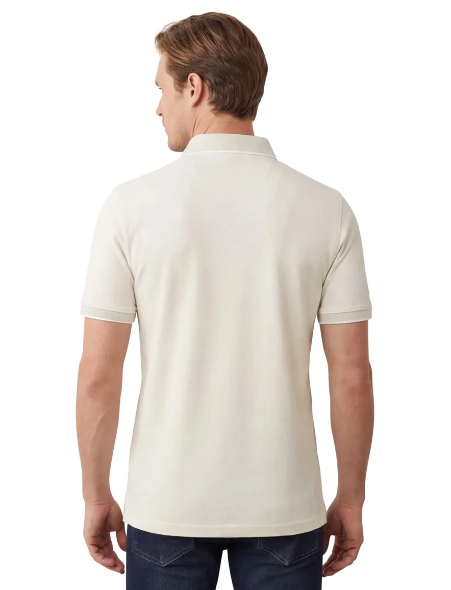 Portofino polo creme 3-knoops