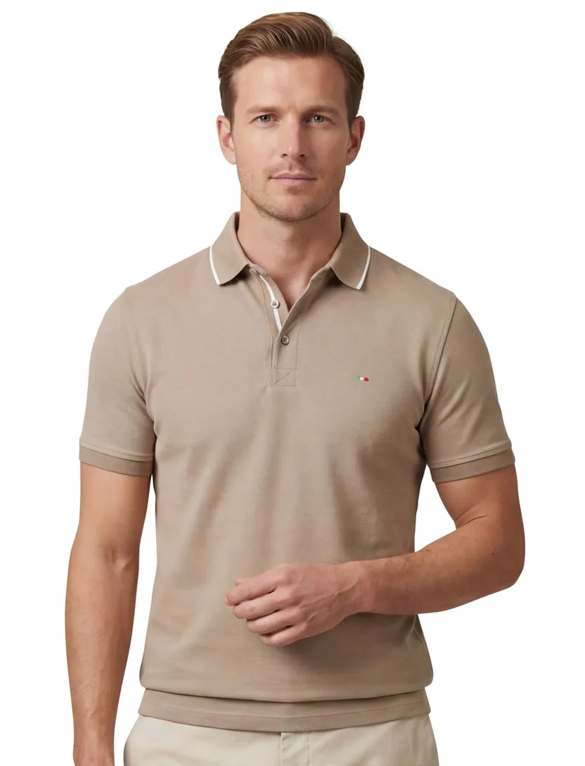 Portofino polo bruin katoen