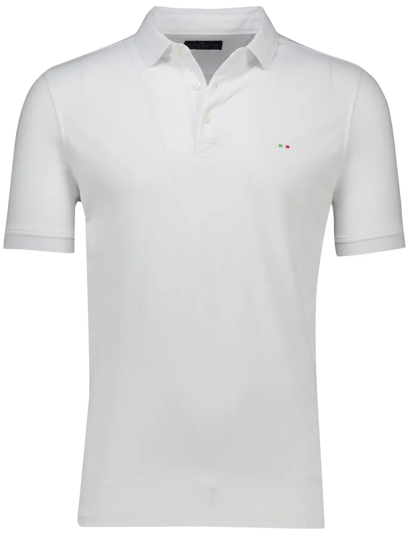 Portofino polo wit 3 knoops katoen