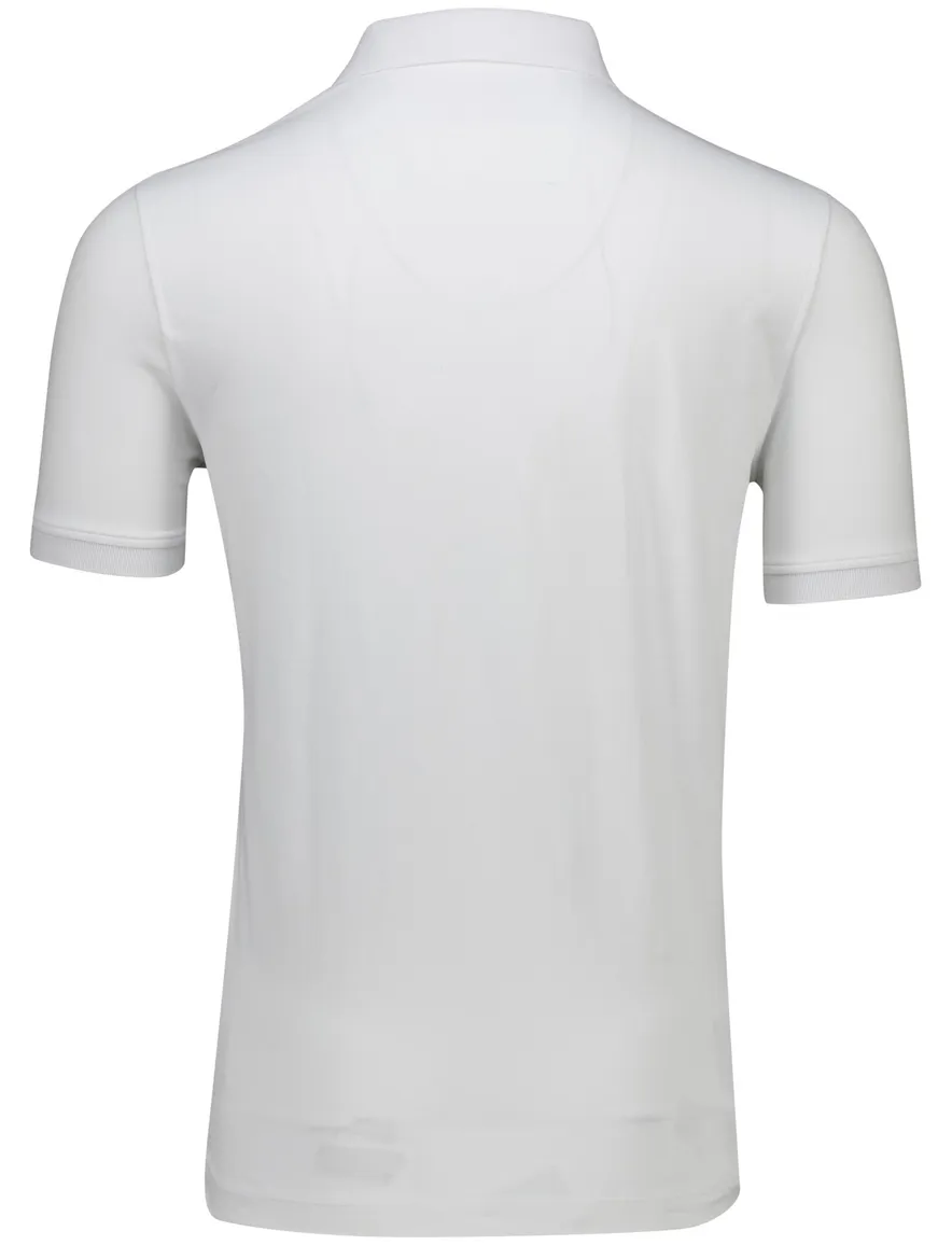 Portofino polo wit 3 knoops normale fit katoen