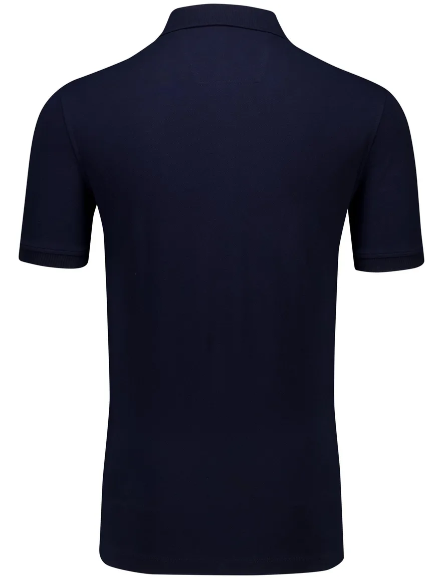 Portofino polo donkerblauw pique 3-knoops