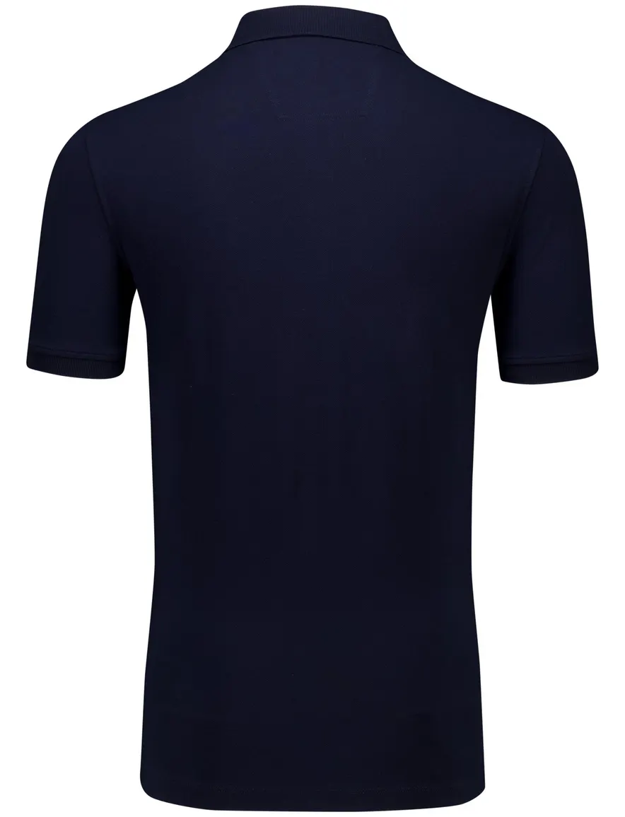 Portofino polo donkerblauw pique 3-knoops