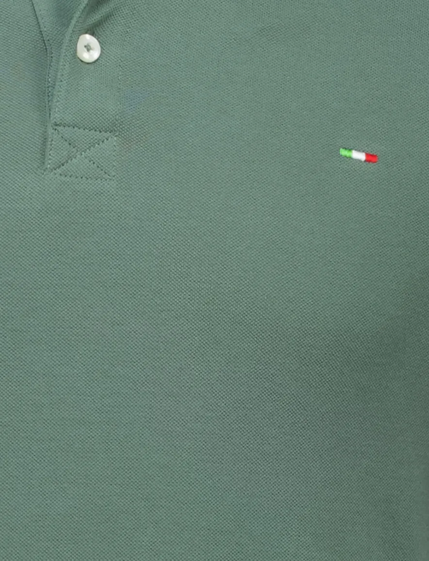 Portofino korte mouw polo groen katoen pique