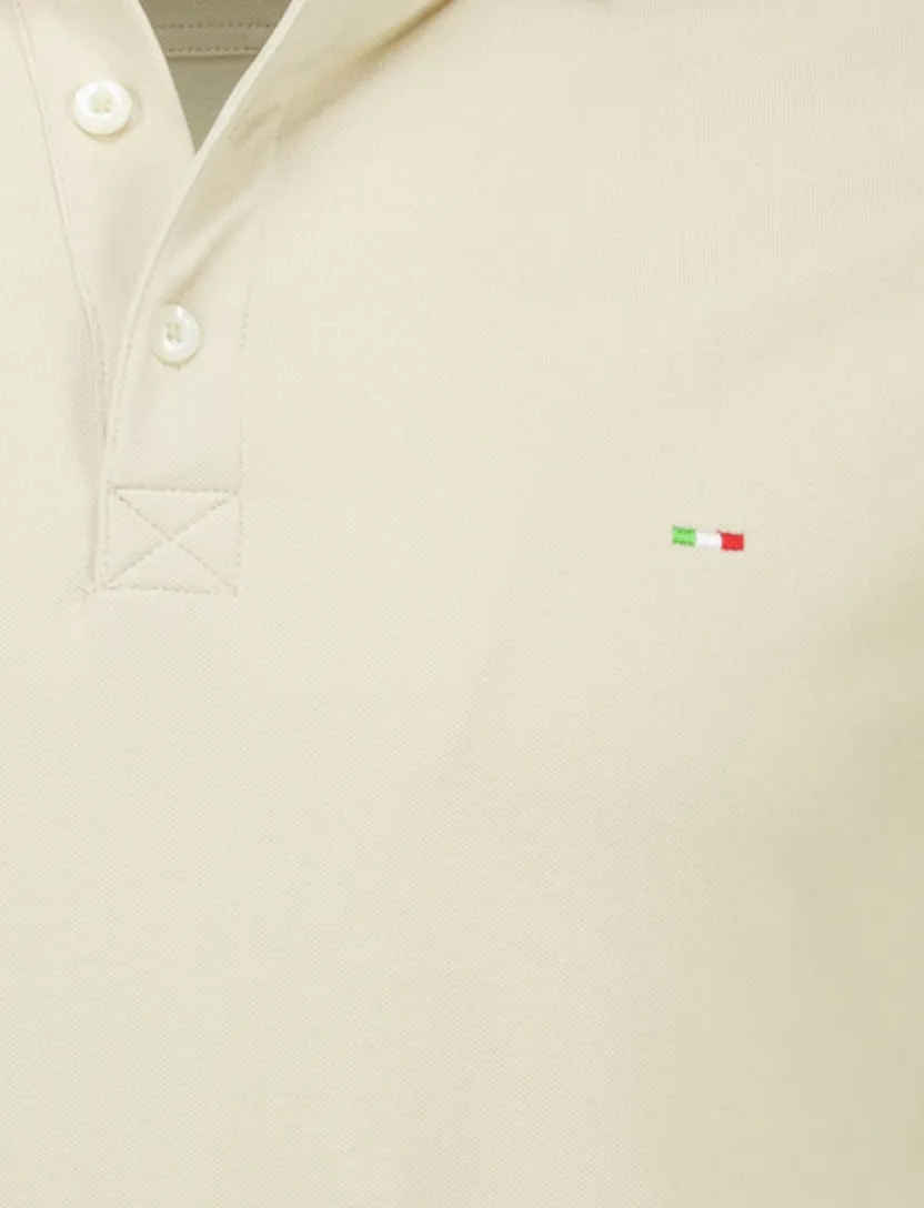 katoenen Portofino polo beige 3 knoops normale fit