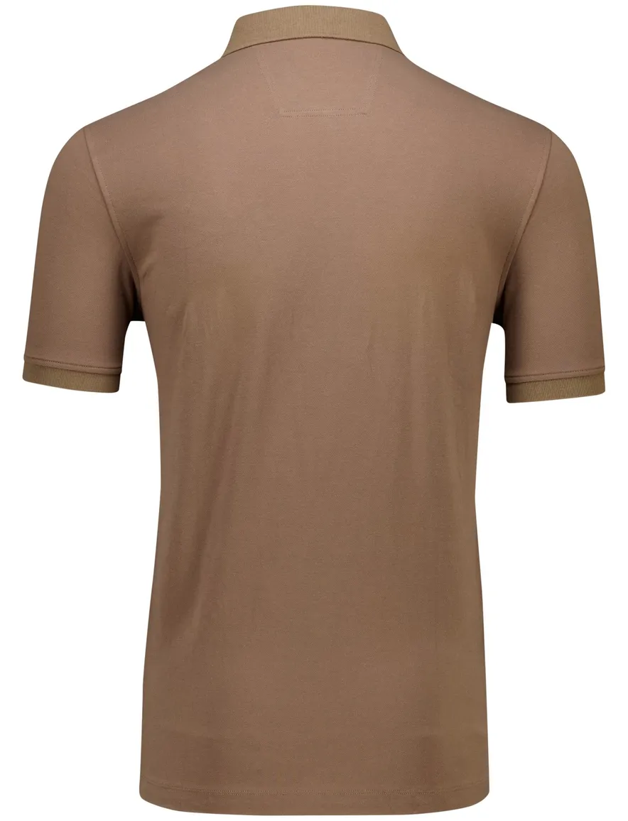 Portofino polo bruin 3 knoops effen