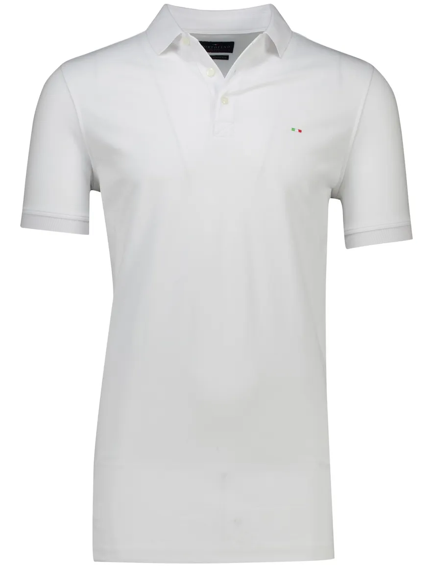 Portofino polo extra lang wit 3 knoops