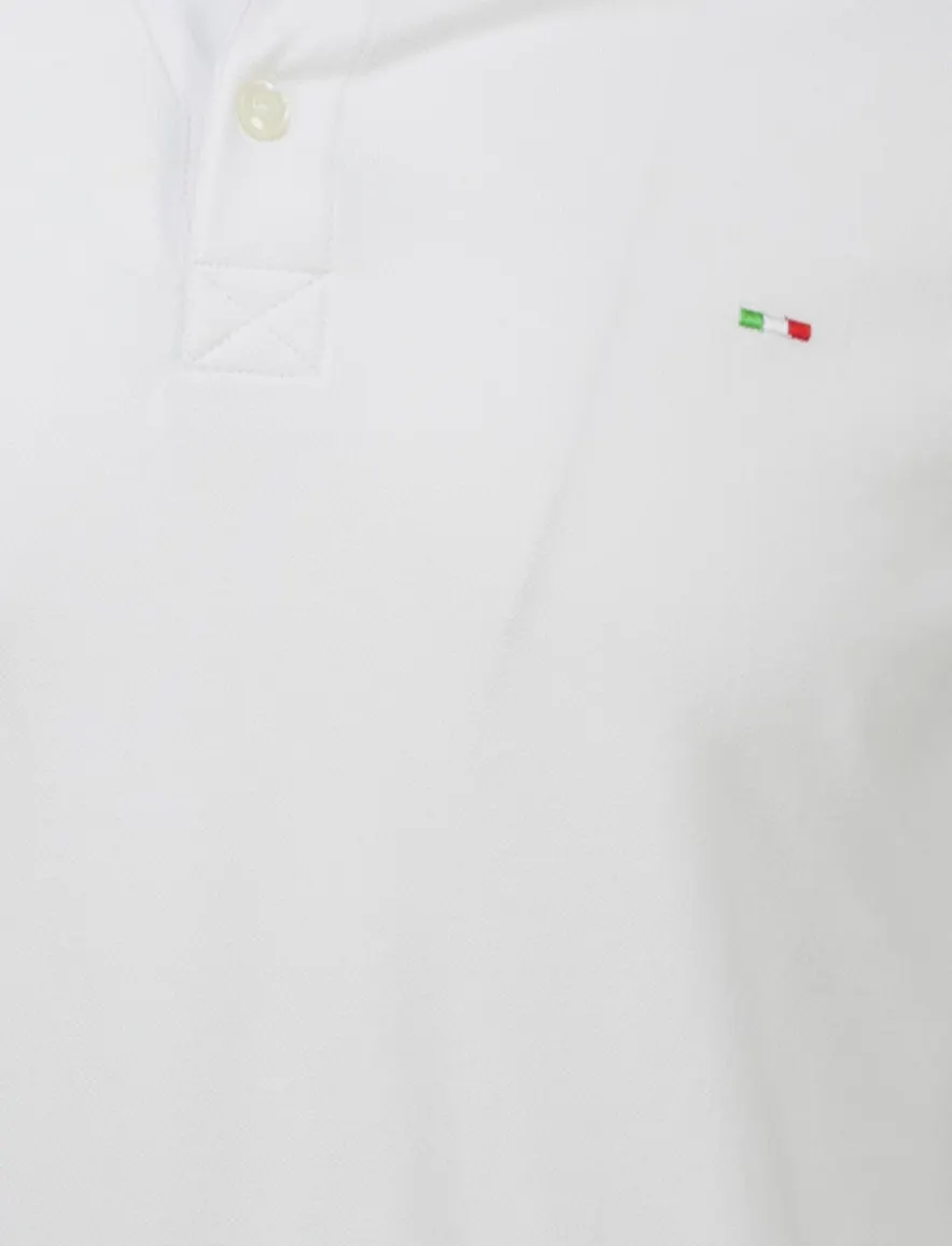 Portofino polo extra lang wit 3 knoops