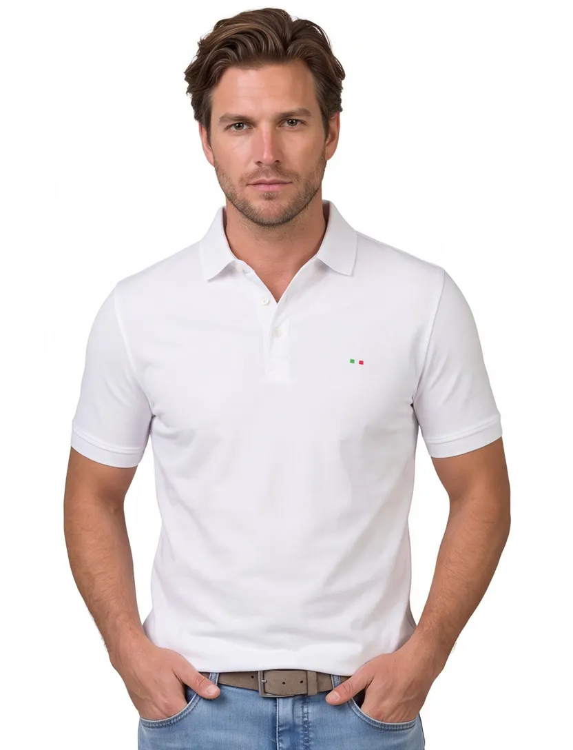 Portofino polo extra lang wit normale fit