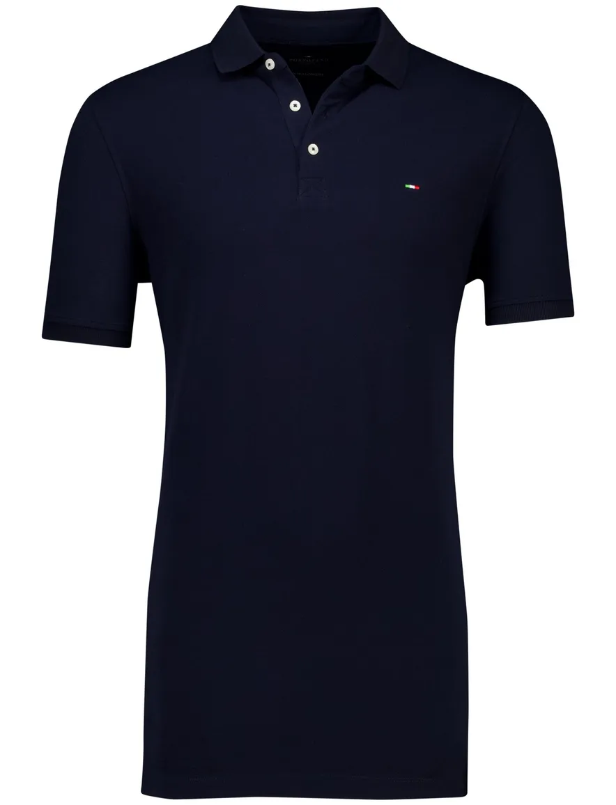 Portofino katoenen polo extra lang donkerblauw