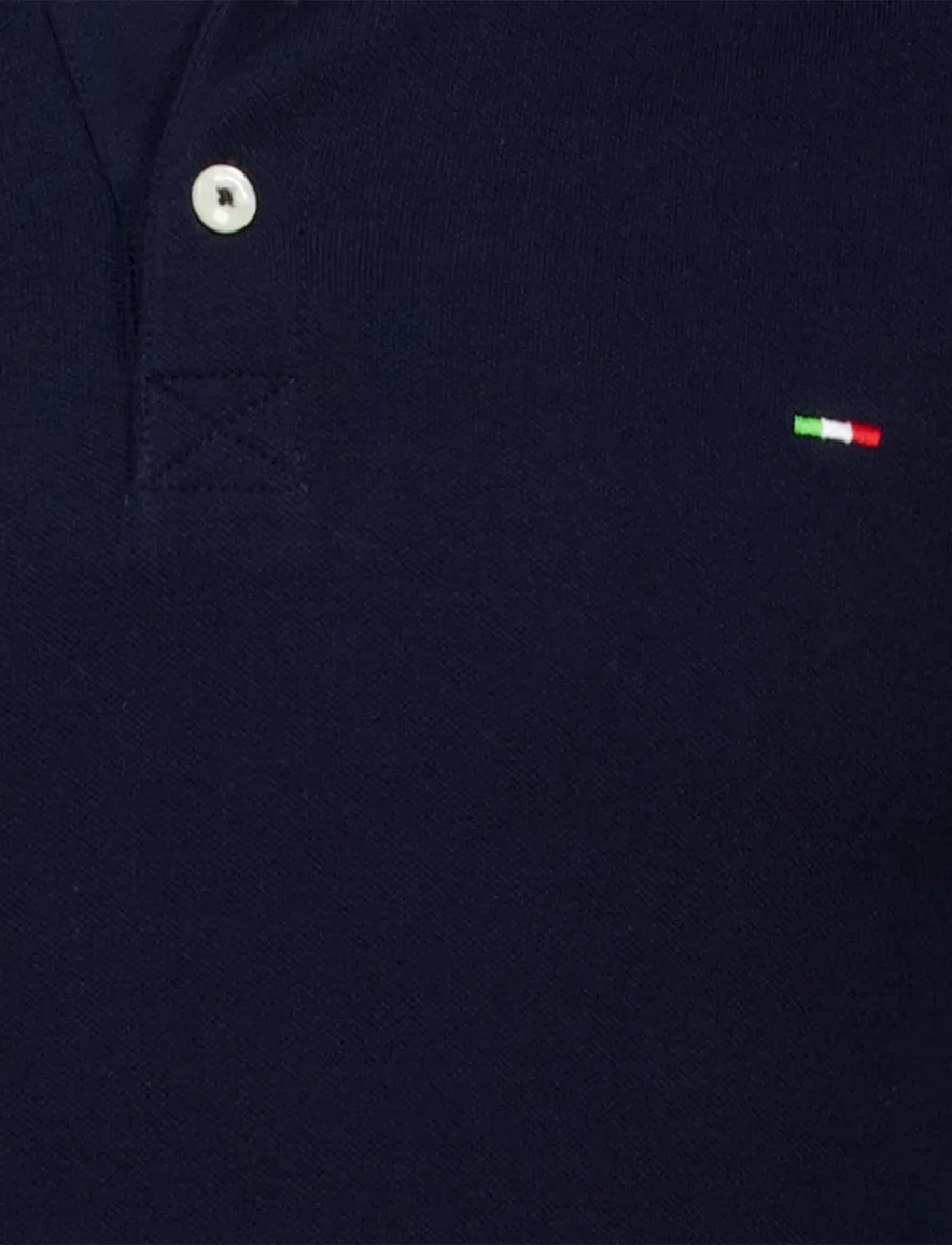 Portofino katoenen polo extra lang donkerblauw