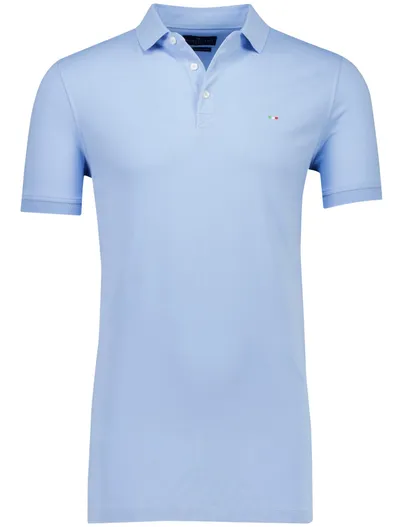 Portofino katoenen Portofino polo lichtblauw extra lang pique normale fit