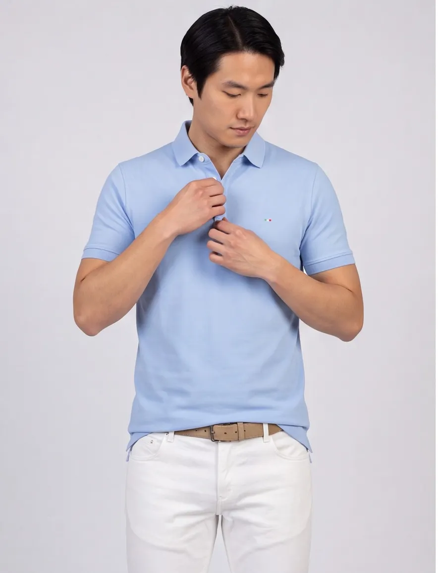 Portofino katoenen polo extra lang pique