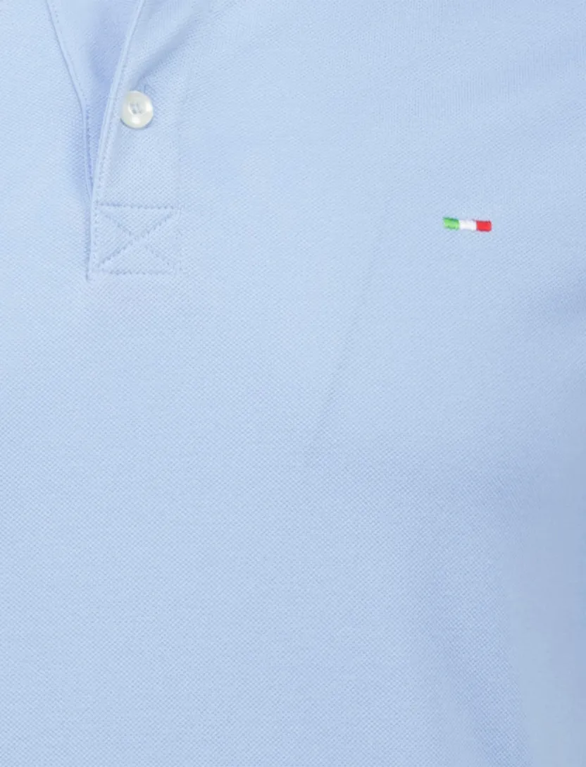 katoenen Portofino polo lichtblauw extra lang pique normale fit