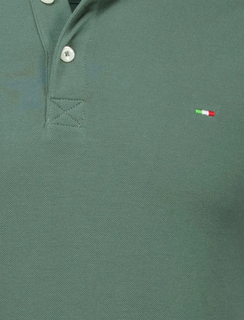 Portofino 3 knoops polo groen extra lang effen normale fit