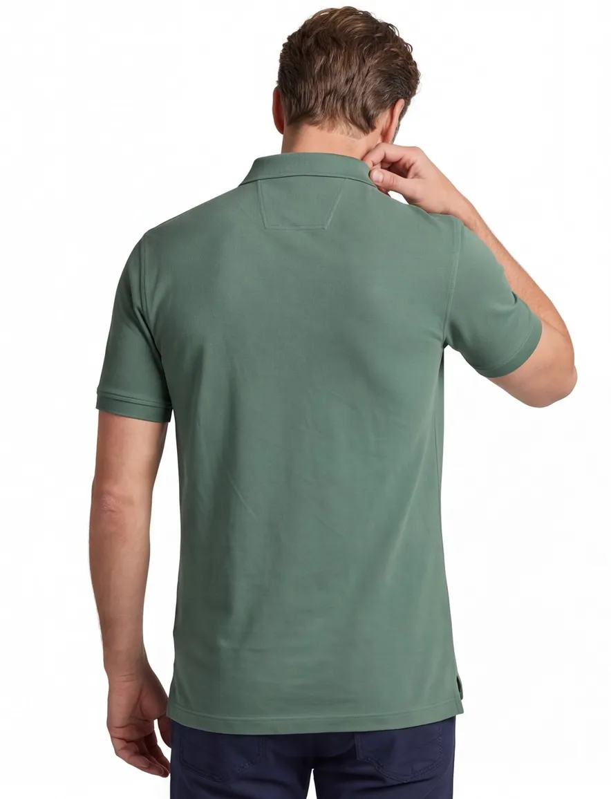 Portofino 3 knoops polo extra lang groen
