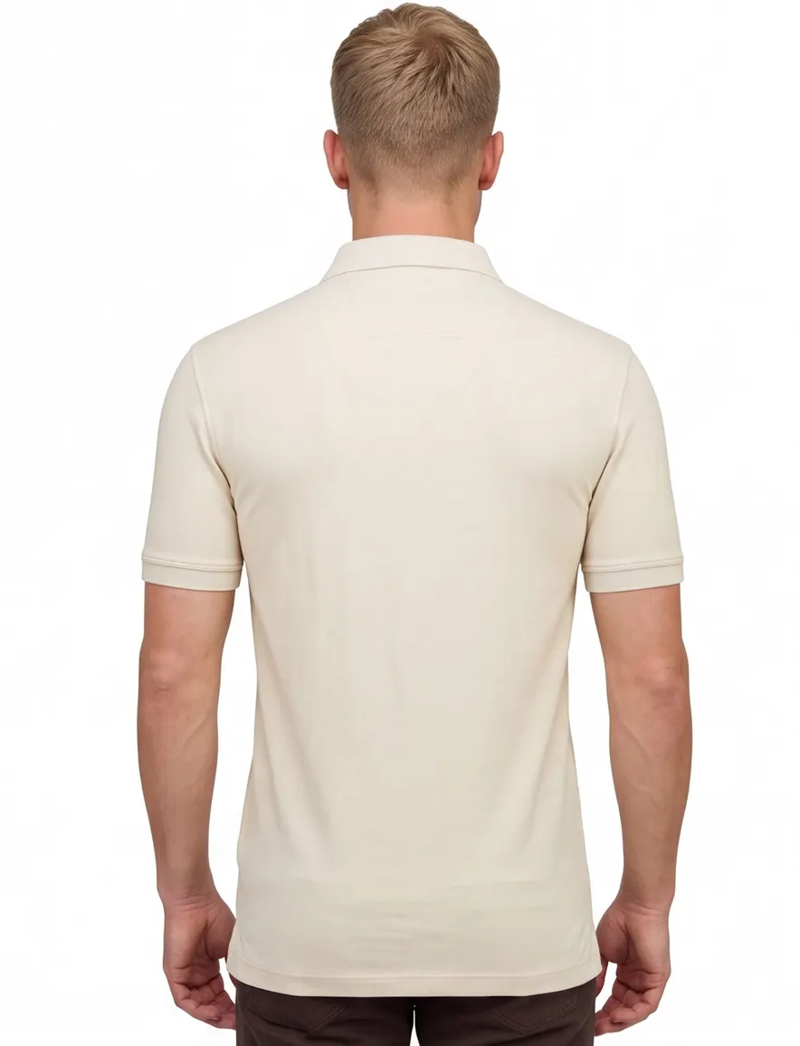 Portofino polo extra lang beige 3-knoops