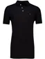 katoenen Portofino 3 knoops polo extra lang zwart pique
