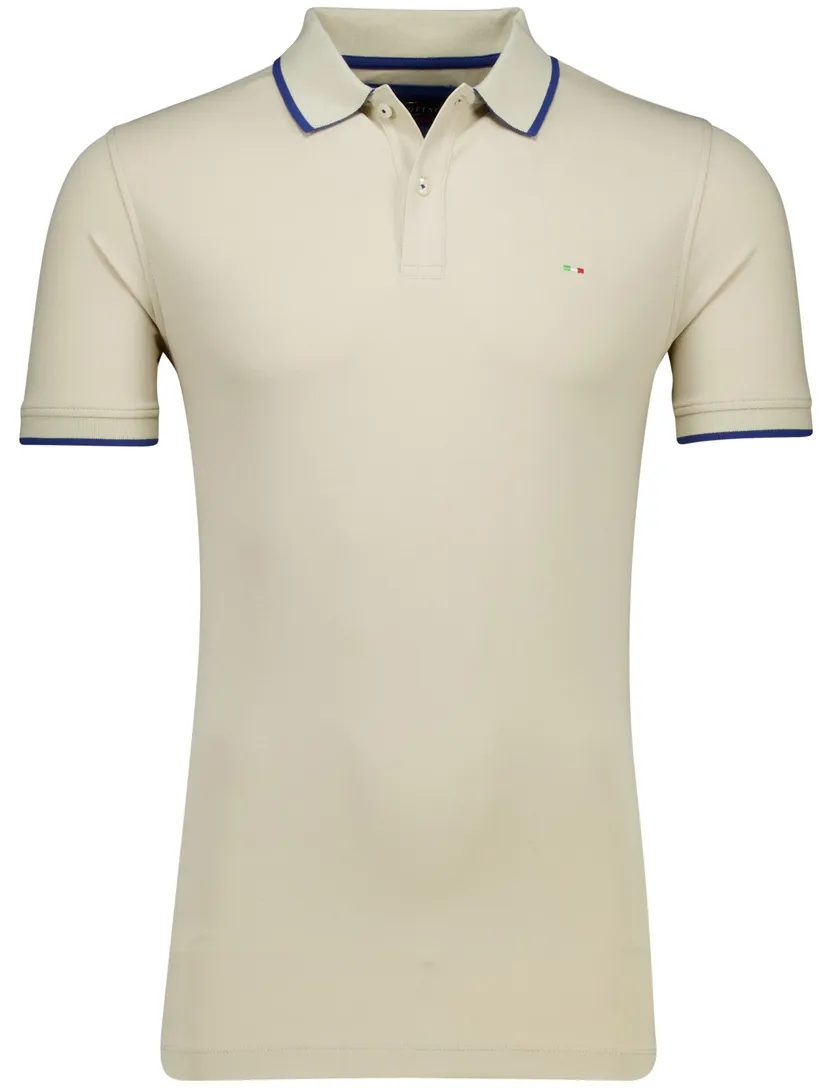 Portofino polo beige effen katoen normale fit